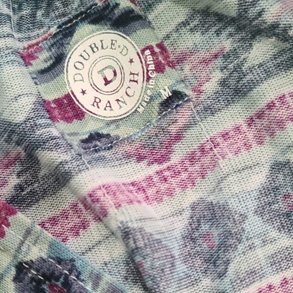 Double D Ranch Vest Multicolor Patterned Fabric - image 3